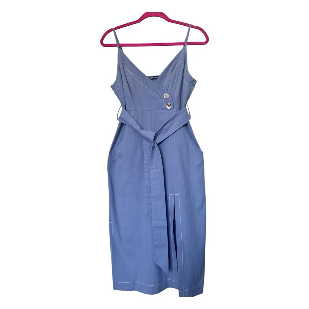 Sollinary Women's Blue Dress with Belt Size S